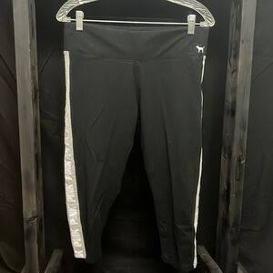 Pink- black and gray cotton cropped yoga pants